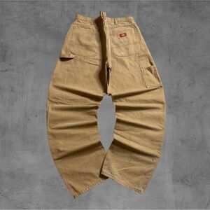 Vintage Dickies Work Pants Khaki Carpenter Style Relaxed Fit